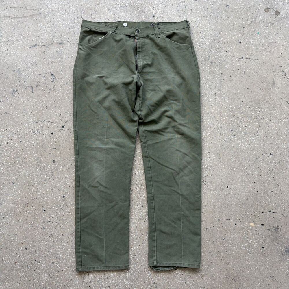 Vintage 60s Sears Green Sanforized Workwear Chinos 36x29